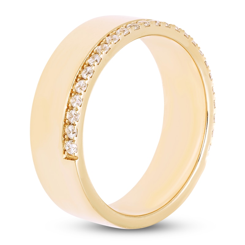 Engravable Diamond Band 1/4 ct tw Round 14K Yellow Gold 6mm