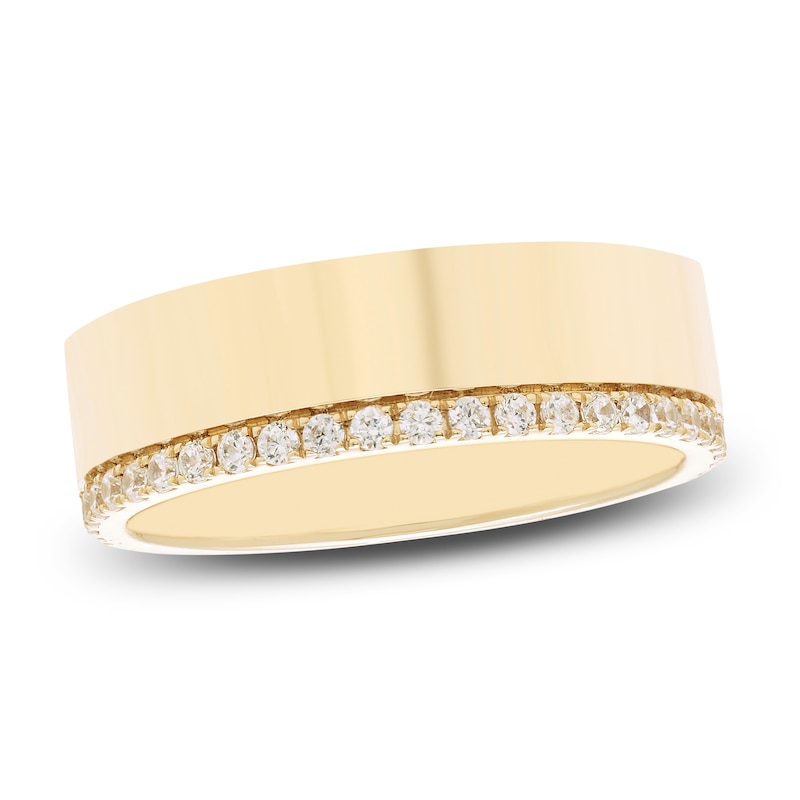 Engravable Diamond Band 1/4 ct tw Round 14K Yellow Gold 6mm