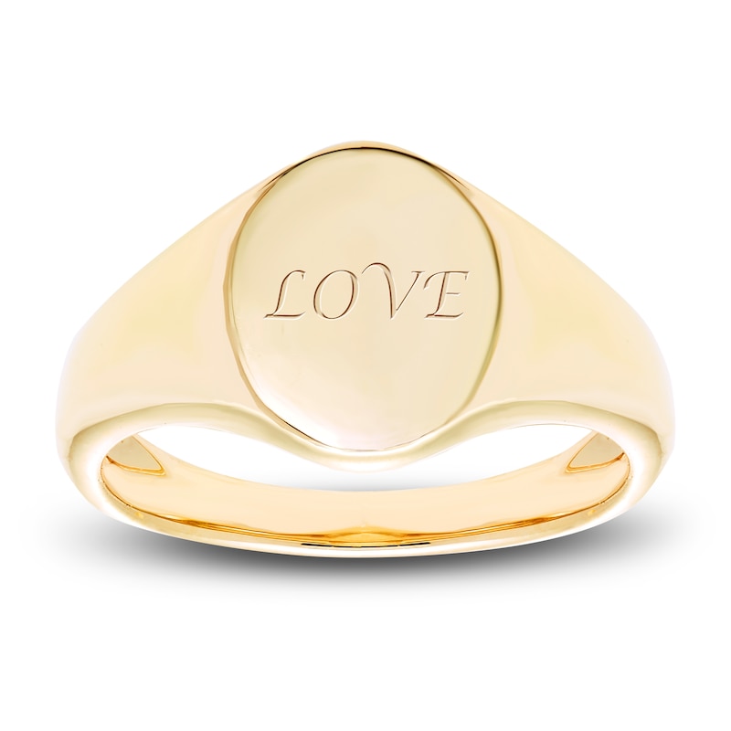 Engravable Signet Ring 14K Yellow Gold