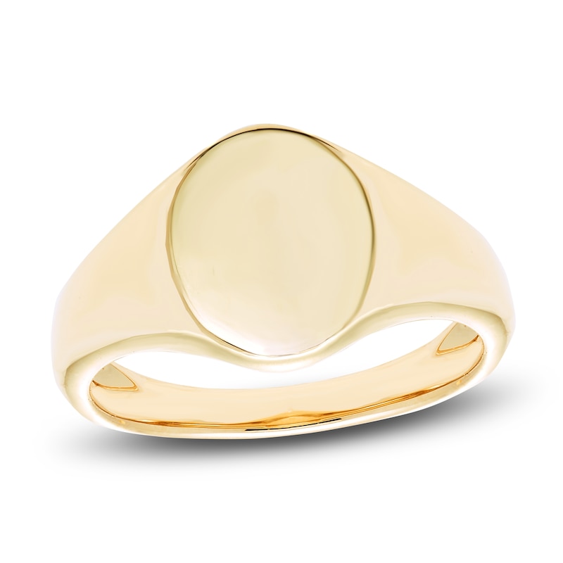 Engravable Signet Ring 14K Yellow Gold