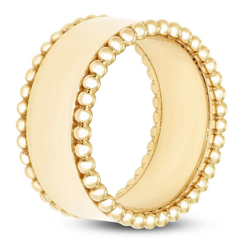 Main Image 2 of Engravable Bead Border Band 14K Yellow Gold 10mm