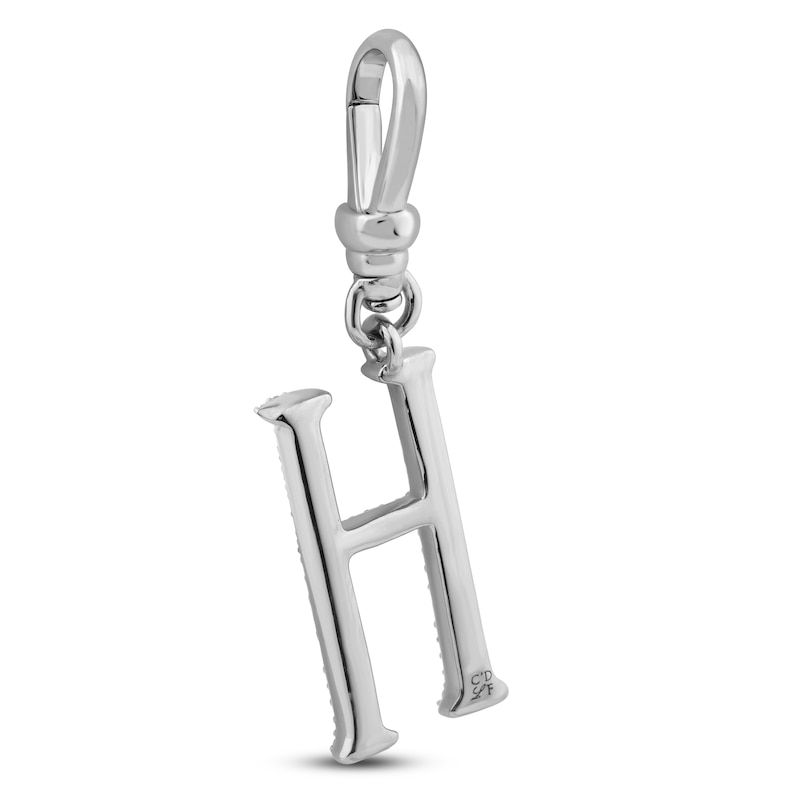Main Image 2 of Charm'd by Lulu Frost Diamond Letter H Charm 1/10 ct tw Pavé Round 10K White Gold