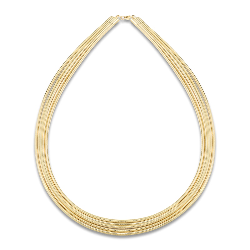 Main Image 1 of Italia D'Oro Five-Strand Stretch Necklace 14K Yellow Gold 18"
