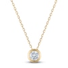 Thumbnail Image 1 of Certified Diamond Bezel-Set Solitaire Necklace 1/4 ct tw 14K Yellow Gold 18" (I1/I)
