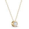 Thumbnail Image 1 of Certified Diamond Bezel-Set Solitaire Necklace 1/4 ct tw 14K Yellow Gold 18" (I1/I)
