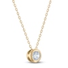 Thumbnail Image 2 of Certified Diamond Bezel-Set Solitaire Necklace 1/4 ct tw 14K Yellow Gold 18" (I1/I)