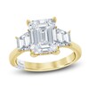 Thumbnail Image 1 of Pnina Tornai Lab-Grown Diamond Emerald & Trapezoid-Cut Three-Stone Engagement Ring 5-1/8 ct tw 14K Yellow Gold