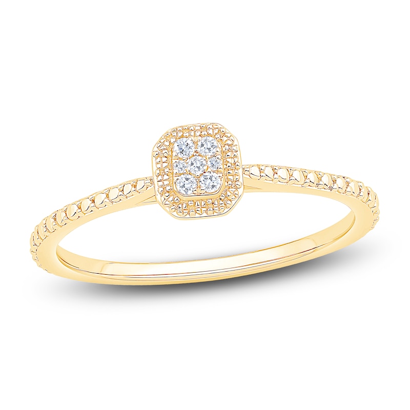 Main Image 1 of Multi-Diamond Octagon Promise Ring 1/20 ct tw 10K Yellow Gold