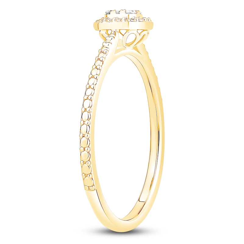 Main Image 2 of Multi-Diamond Octagon Promise Ring 1/20 ct tw 10K Yellow Gold