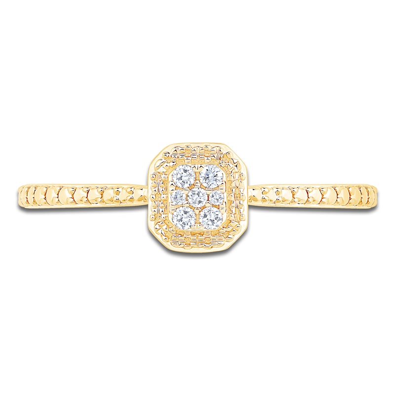 Main Image 3 of Multi-Diamond Octagon Promise Ring 1/20 ct tw 10K Yellow Gold