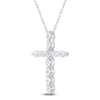 Thumbnail Image 3 of Diamond Cross Necklace 3/4 ct tw 10K White Gold 18"