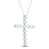 Thumbnail Image 4 of Diamond Cross Necklace 3/4 ct tw 10K White Gold 18"