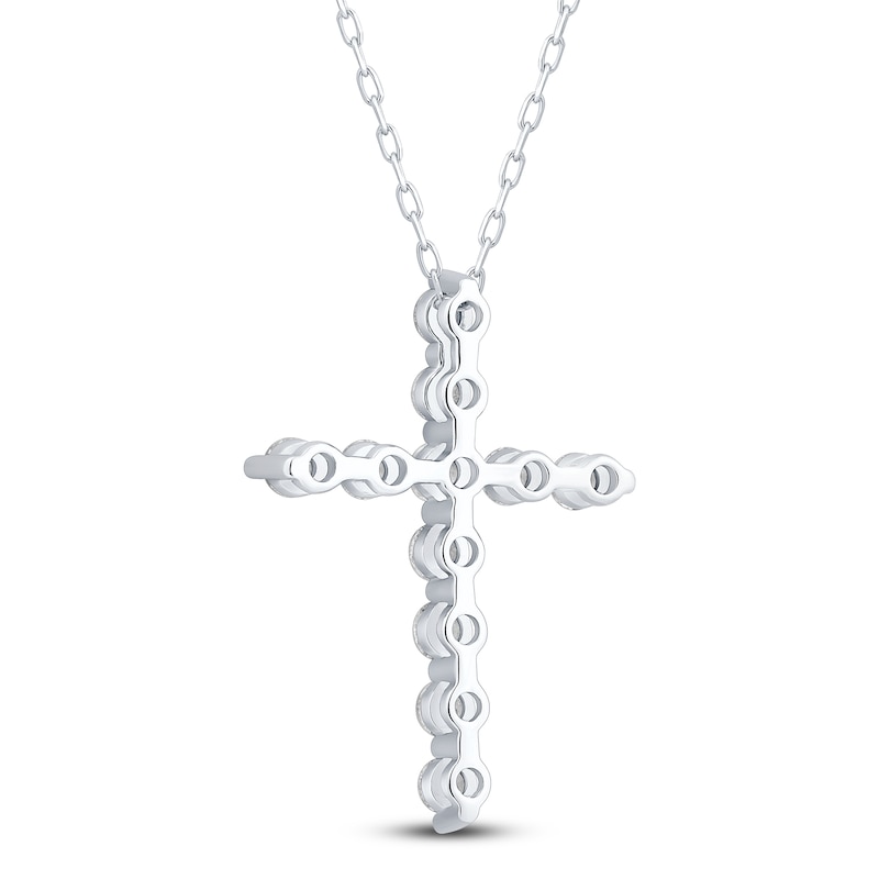 Main Image 4 of Diamond Cross Necklace 3/4 ct tw 10K White Gold 18"