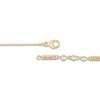 Thumbnail Image 3 of Children's Cultured Pearl, Pink Enamel & Diamond Accent Bracelet 14K Yellow Gold 6"