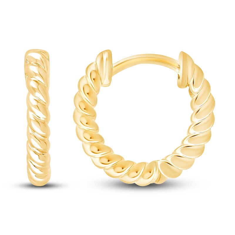 Main Image 2 of Children's Twist Hoop Earrings 14K Yellow Gold 10 x 1.83mm