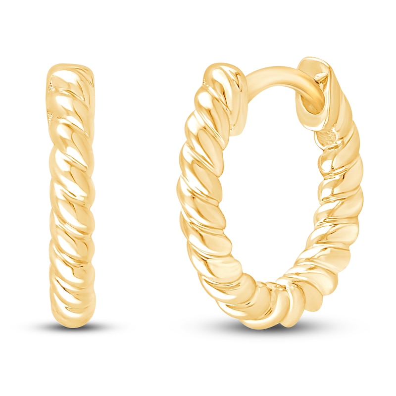 Main Image 3 of Children's Twist Hoop Earrings 14K Yellow Gold 10 x 1.83mm