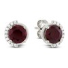 Thumbnail Image 2 of Lab-Created Ruby & Diamond Stud Earrings 1/10 ct tw 10K White Gold