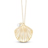 Thumbnail Image 1 of Children's Cultured Pearl & Shell Locket Necklace 14K Yellow Gold 13"