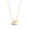 Thumbnail Image 1 of Children's Diamond Double Heart Necklace 1/20 ct tw 14K Yellow Gold 13"