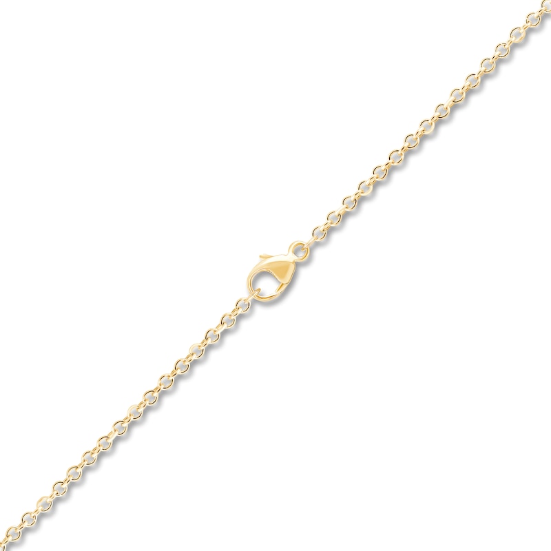 Main Image 3 of Children's Diamond Double Heart Necklace 1/20 ct tw 14K Yellow Gold 13"