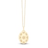 Thumbnail Image 1 of Children's Diamond Flower Oval Locket Necklace 1/20 ct tw 14K Yellow Gold 13"