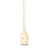 Thumbnail Image 2 of Children's Diamond Flower Oval Locket Necklace 1/20 ct tw 14K Yellow Gold 13"