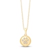 Thumbnail Image 1 of Children's Diamond Paw Print Disc Necklace 1/20 ct tw 14K Yellow Gold 13"