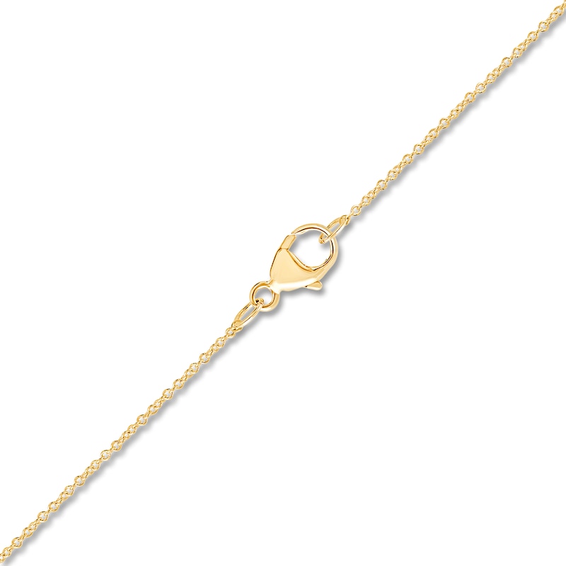 Main Image 3 of Children's Red Enamel Flower & Diamond Accent Locket Necklace 14K Yellow Gold 13"