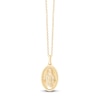 Thumbnail Image 1 of Children's Virgin Mary Oval Medallion Necklace 14K Yellow Gold 13"