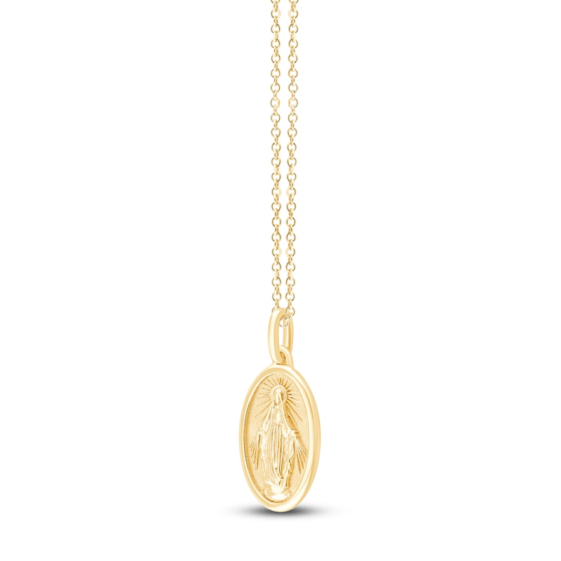 Main Image 2 of Children's Virgin Mary Oval Medallion Necklace 14K Yellow Gold 13"