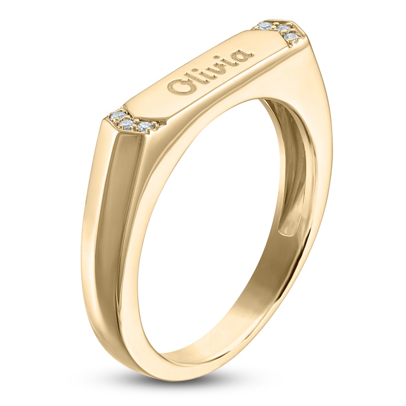 Main Image 2 of Diamond Accent Engravable Stackable Ring 14K Yellow Gold
