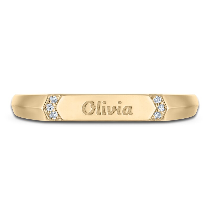 Main Image 3 of Diamond Accent Engravable Stackable Ring 14K Yellow Gold
