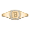 Thumbnail Image 3 of Diamond Engravable Initial Ring 1/10 ct tw 14K Yellow Gold