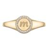 Thumbnail Image 3 of Diamond Engravable Initial Circle Ring 1/10 ct tw 14K Yellow Gold