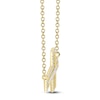 Thumbnail Image 2 of Shy Creation Baguette & Round-Cut Diamond Sideways Cross Necklace 1/3 ct tw 14K Yellow Gold 18" SC55007318V2