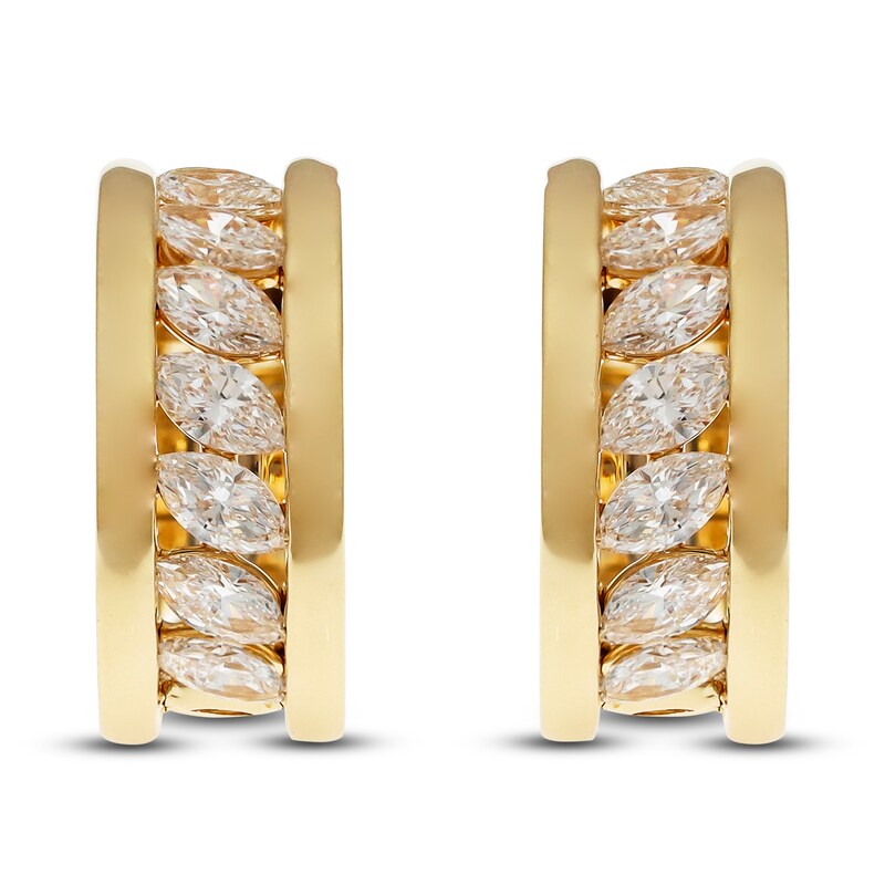 Main Image 1 of Crivelli Marquise-Cut Diamond Hoop Earrings 2 ct tw 18K Yellow Gold