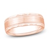Thumbnail Image 1 of Men's Brushed Center Milgrain Wedding Band 14K Rose Gold 6.9mm