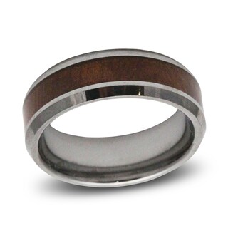 Rare Bond Men's Burlwood Sleeve Wedding Band Tungsten Carbide 8mm