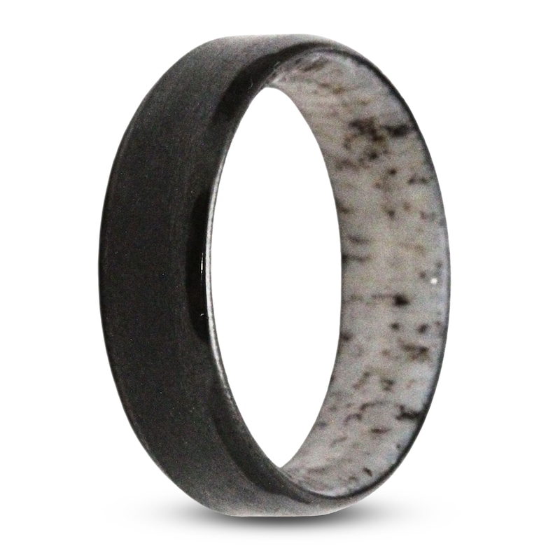 Main Image 2 of Men's Antler Sleeve Wedding Band Black Zirconium 7mm
