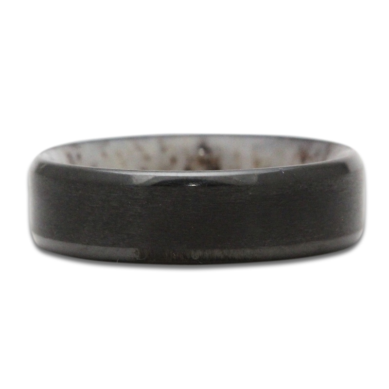 Main Image 3 of Men's Antler Sleeve Wedding Band Black Zirconium 7mm
