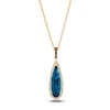 Thumbnail Image 1 of Le Vian Silhouette Elongated Pear-Shaped Natural Blue Topaz Necklace 1/3 ct tw Diamonds 14K Honey Gold 19"