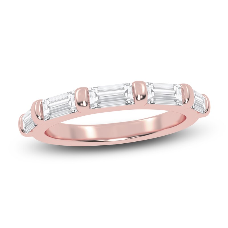 Main Image 1 of Certified Baguette-Cut Created By Jared Studio Lab-Created Diamond Five-Stone Anniversary Ring 1 ct tw 14K Rose Gold