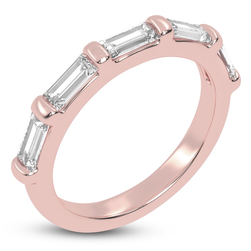 Main Image 2 of Certified Baguette-Cut Created By Jared Studio Lab-Created Diamond Five-Stone Anniversary Ring 1 ct tw 14K Rose Gold