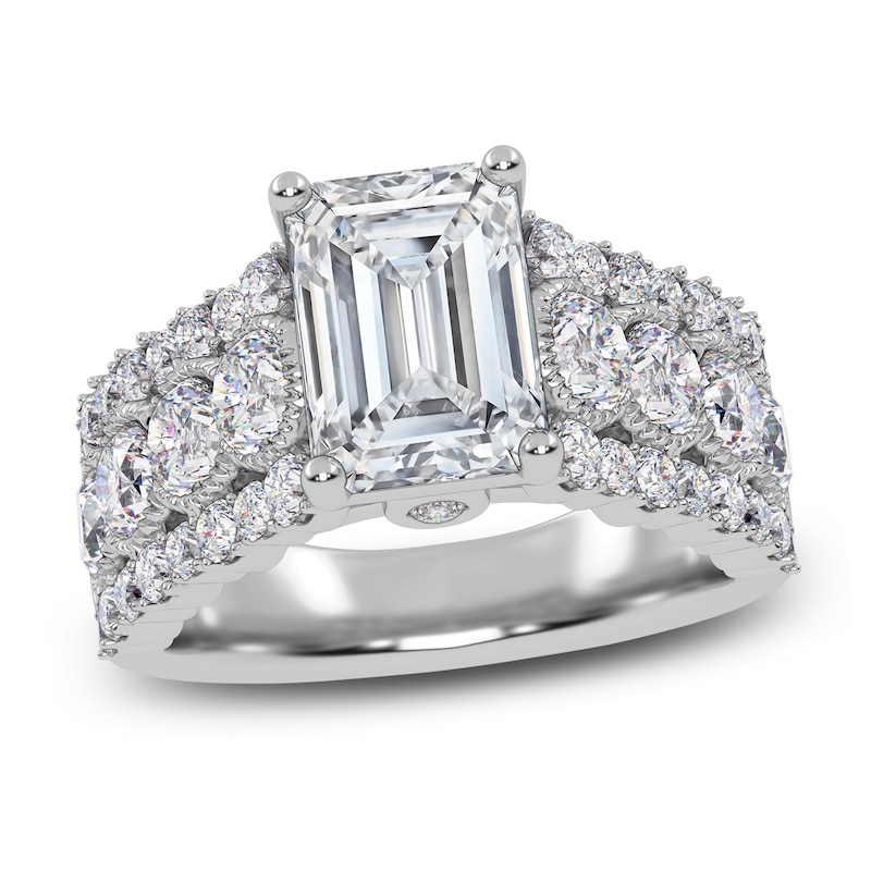 Main Image 1 of Emerald-Cut Created By Jared Studio Lab-Grown Diamond Engagement Ring 3-3/4 ct tw 14K White Gold