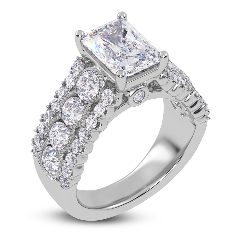 Main Image 2 of Emerald-Cut Created By Jared Studio Lab-Grown Diamond Engagement Ring 3-3/4 ct tw 14K White Gold