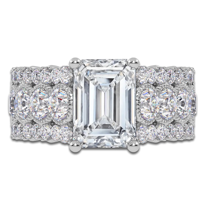 Main Image 3 of Emerald-Cut Created By Jared Studio Lab-Grown Diamond Engagement Ring 3-3/4 ct tw 14K White Gold