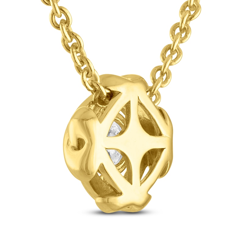 Main Image 3 of Unspoken Diamond Solitaire Necklace 1/2 ct tw 14K Yellow Gold 18" (I1/I)