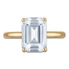 Thumbnail Image 3 of Emerald-Cut Lab-Grown Diamond Solitaire Plus Engagement Ring 3 ct tw 18K Yellow Gold (VS2/F)
