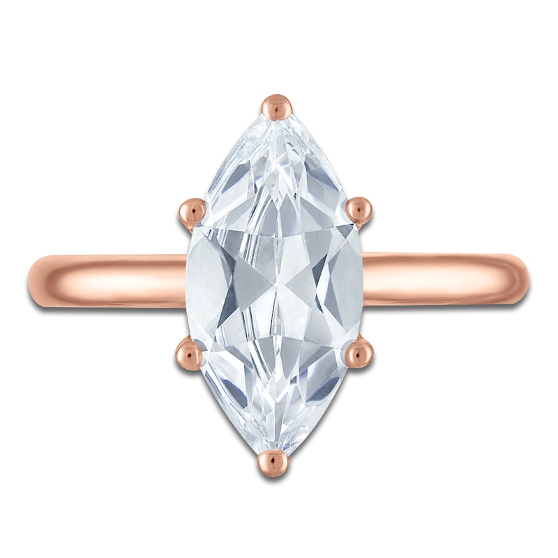 Main Image 3 of Marquise-Cut Lab-Grown Diamond Solitaire Plus Engagement Ring 2-5/8 ct tw 18K Rose Gold (VS2/F)