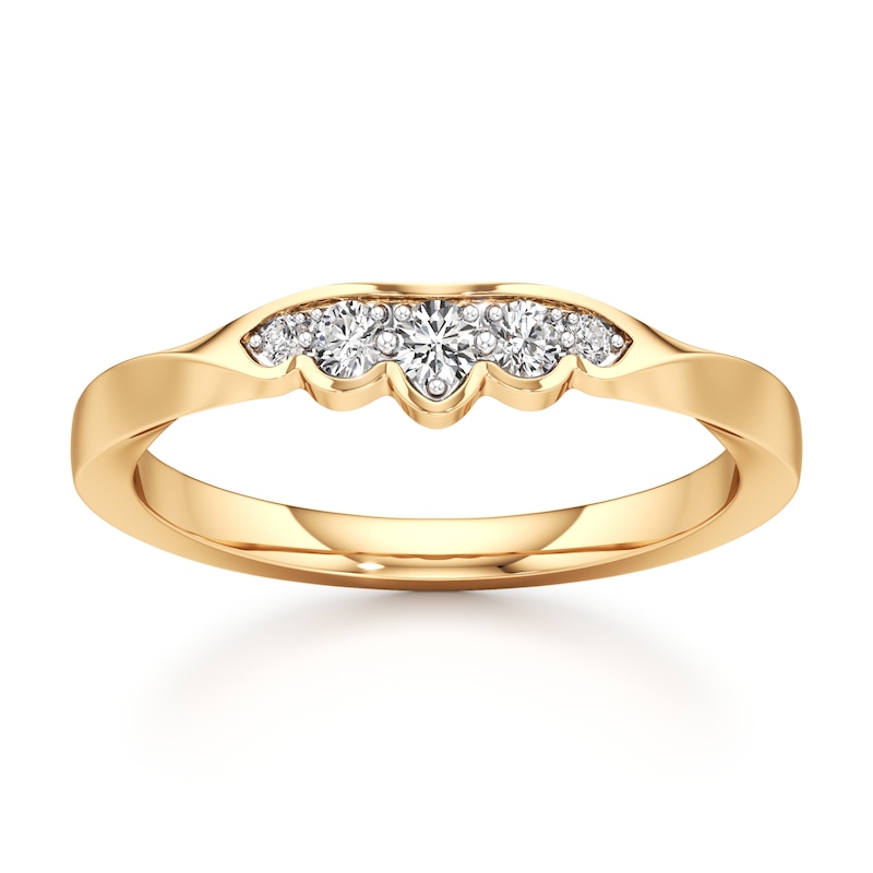 Main Image 1 of J'Lure Lab-Grown Diamond Scalloped Wedding Band 1/8 ct tw 18K Yellow Gold